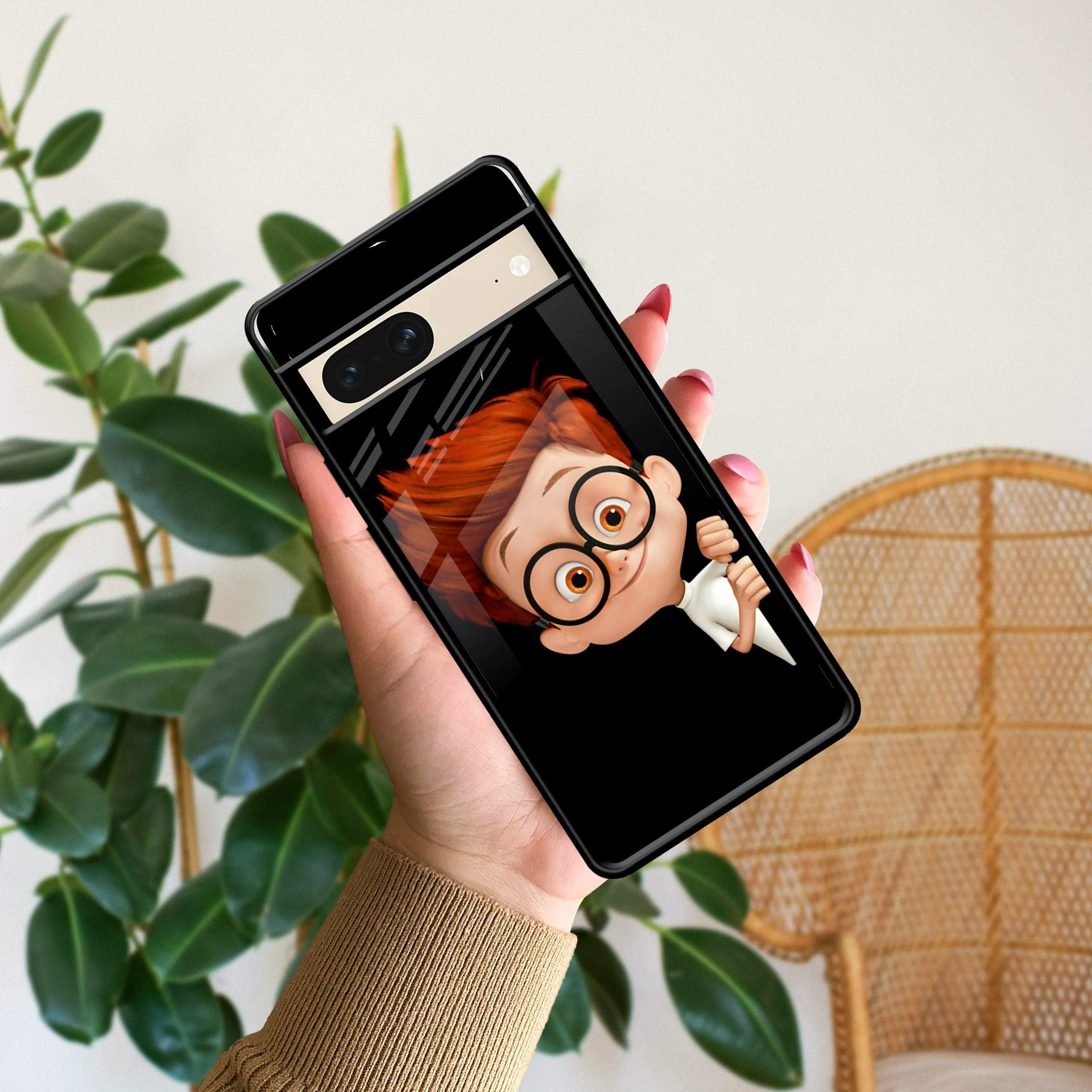 Cartoon Boy Glossy Metal Case Cover For Google