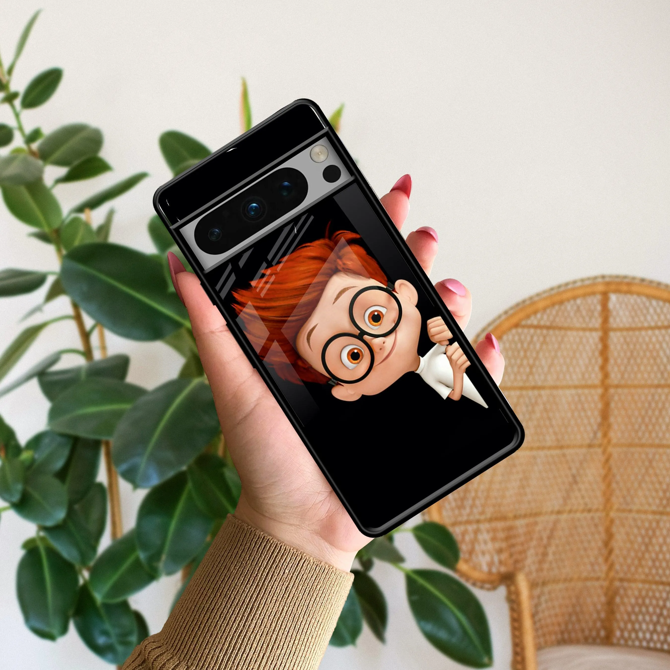 Cartoon Boy Glossy Metal Case Cover For Google