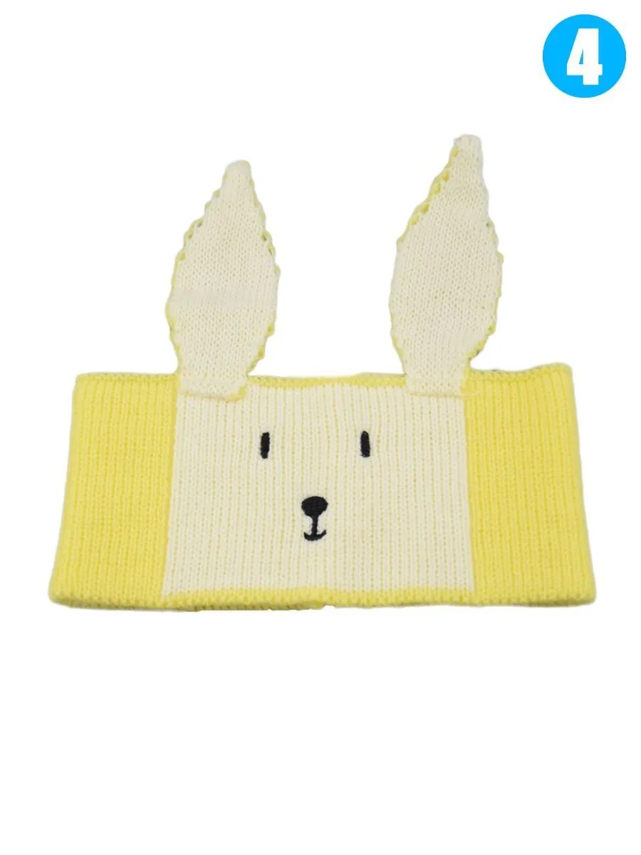 Cartoon Bunny Knitted Headband Earflap for Baby Boys Girls