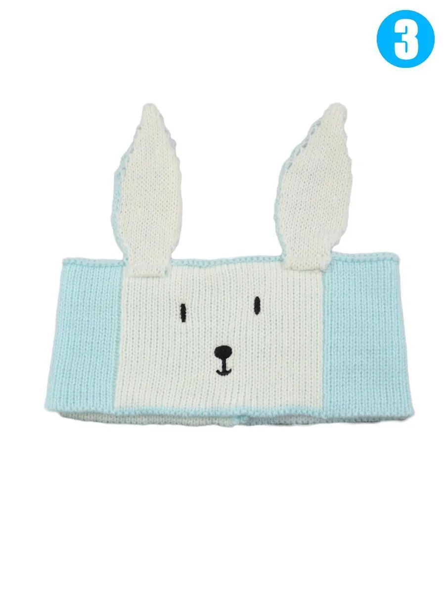 Cartoon Bunny Knitted Headband Earflap for Baby Boys Girls
