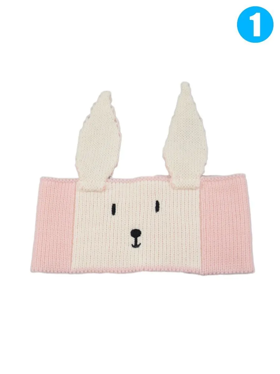Cartoon Bunny Knitted Headband Earflap for Baby Boys Girls