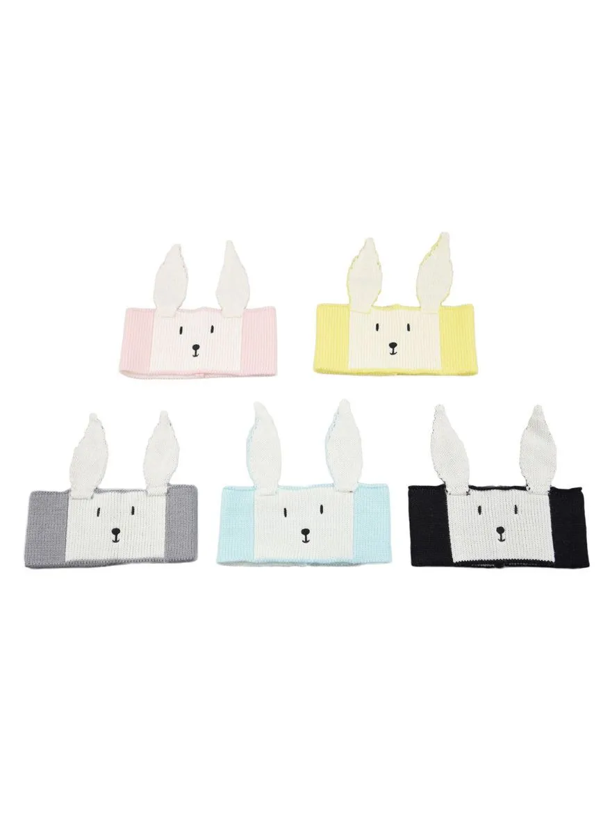 Cartoon Bunny Knitted Headband Earflap for Baby Boys Girls