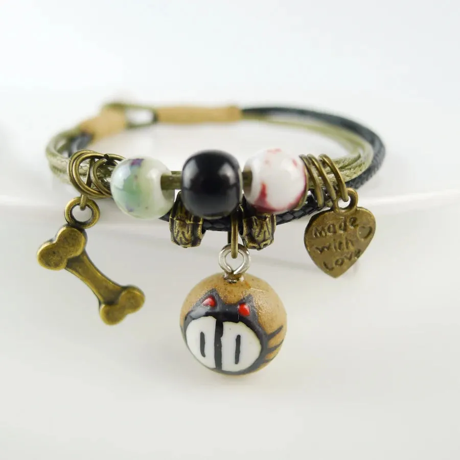 Cartoon Ceramic Hand Knitting beads Bracelets