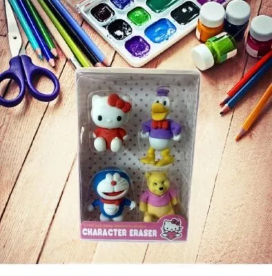 Cartoon Character Erasers (set of 4) School Stationary