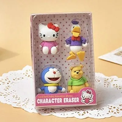 Cartoon Character Erasers (set of 4) School Stationary