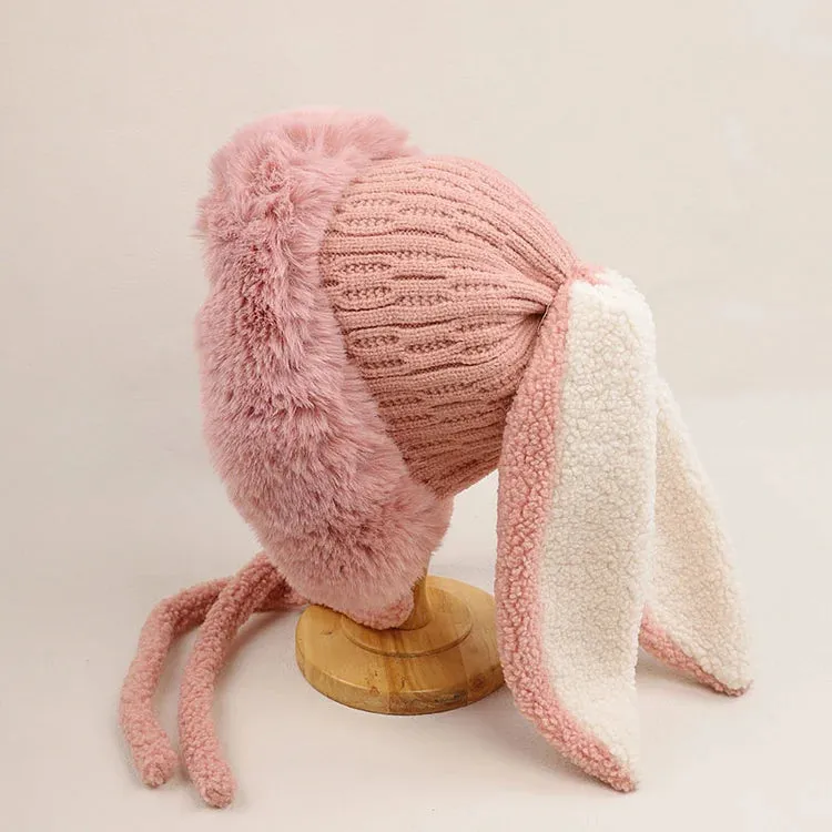 Cartoon Cute Bunny Ears Fleece Hat Warmer