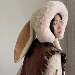 Cartoon Cute Bunny Ears Fleece Hat Warmer
