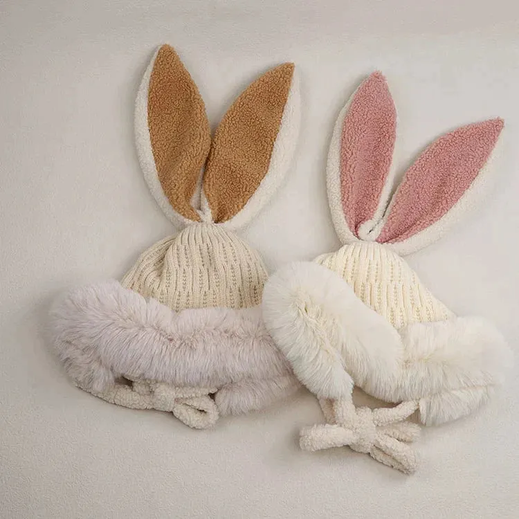 Cartoon Cute Bunny Ears Fleece Hat Warmer