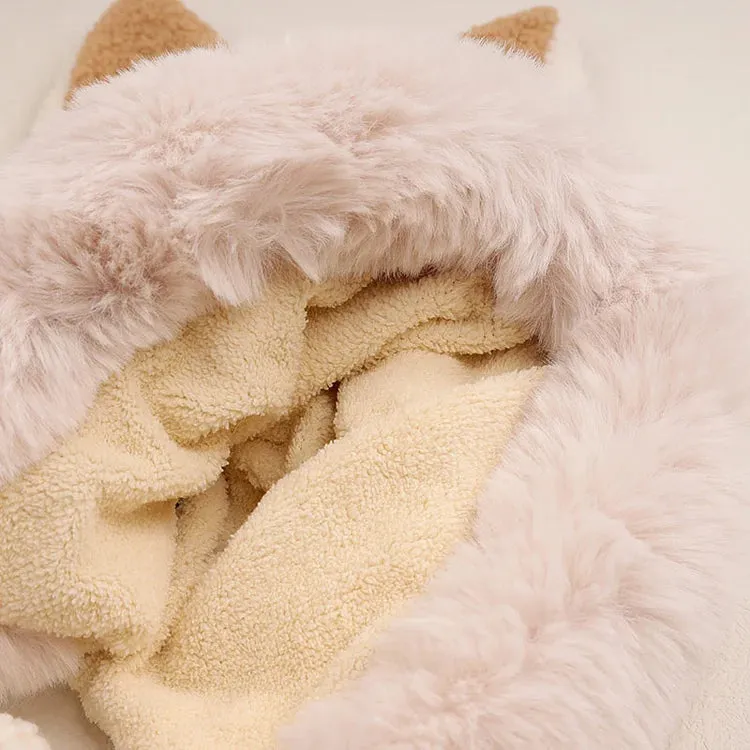 Cartoon Cute Bunny Ears Fleece Hat Warmer
