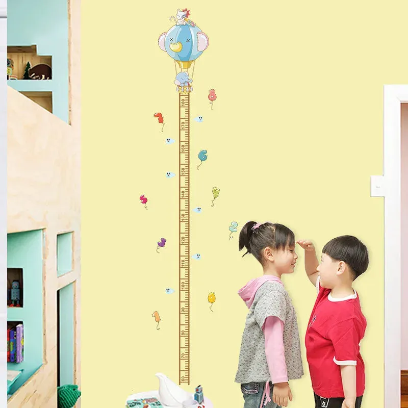 Cartoon Design Height Measure Wall Decals for Kids Room
