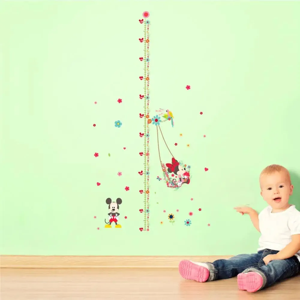 Cartoon Design Height Measure Wall Decals for Kids Room