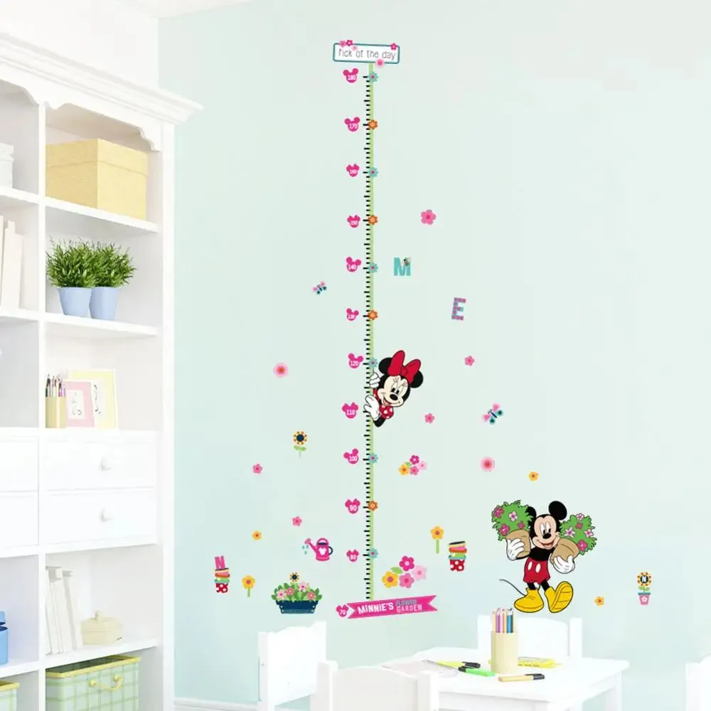 Cartoon Design Height Measure Wall Decals for Kids Room