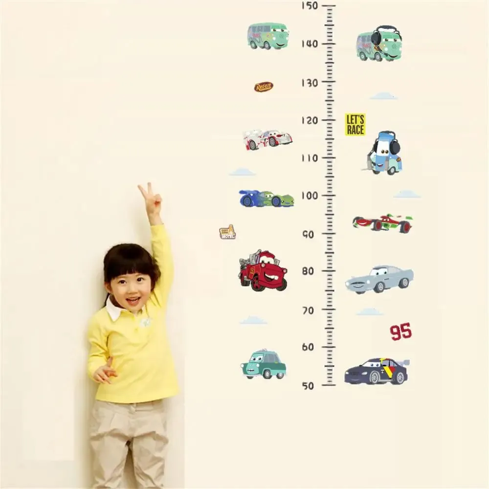 Cartoon Design Height Measure Wall Decals for Kids Room