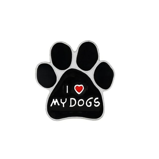 Cartoon Dog Paw Enamel Pins
