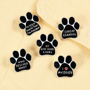 Cartoon Dog Paw Enamel Pins