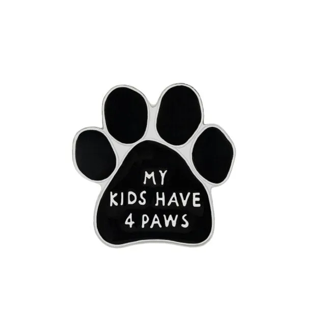 Cartoon Dog Paw Enamel Pins