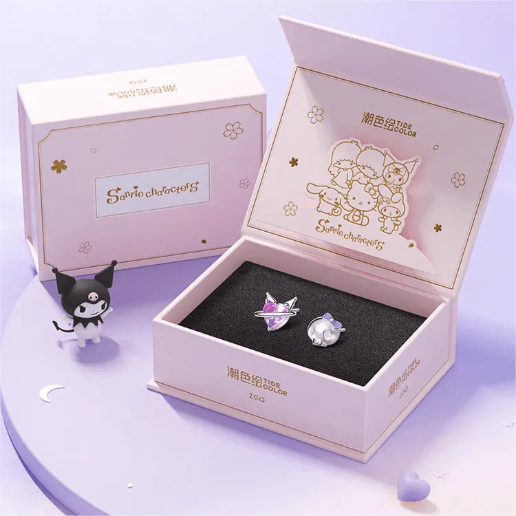 Cartoon Enamel Kuro Heart Earrings