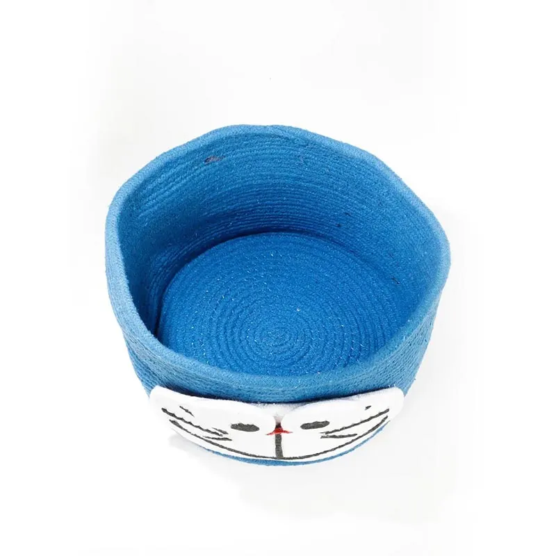 Cartoon Face Kids Cotton Basket with Lid | 11 x 11 Inches