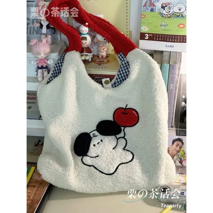 Cartoon Fleece Tote Bag