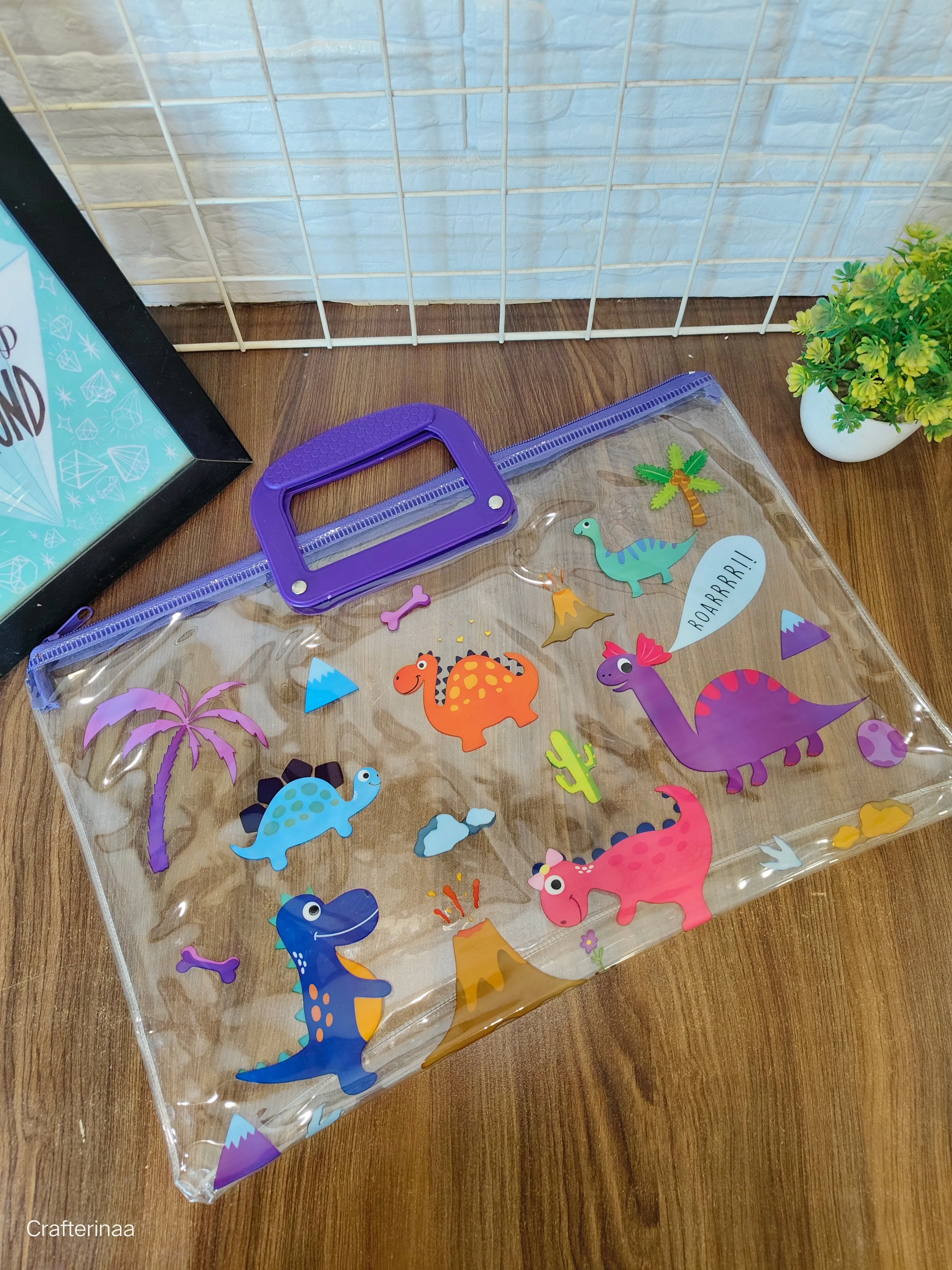 Cartoon folder bags| transparent cartoon print folder bags PVC folder bags with zip