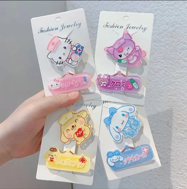 Cartoon Hair clip Set Doctor Design