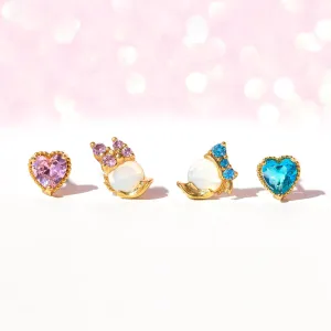 Cartoon Heart Earrings Set
