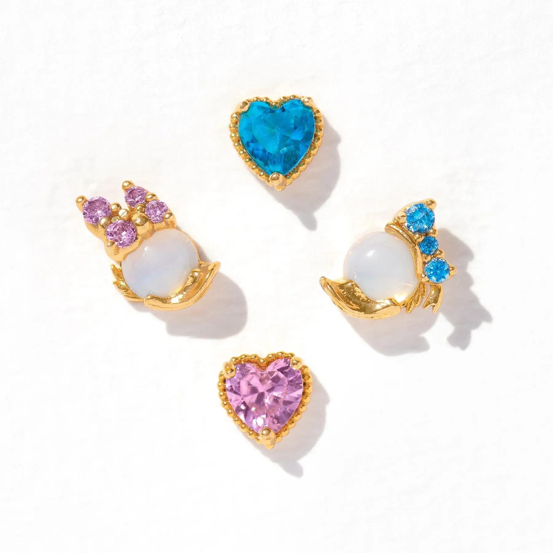 Cartoon Heart Earrings Set