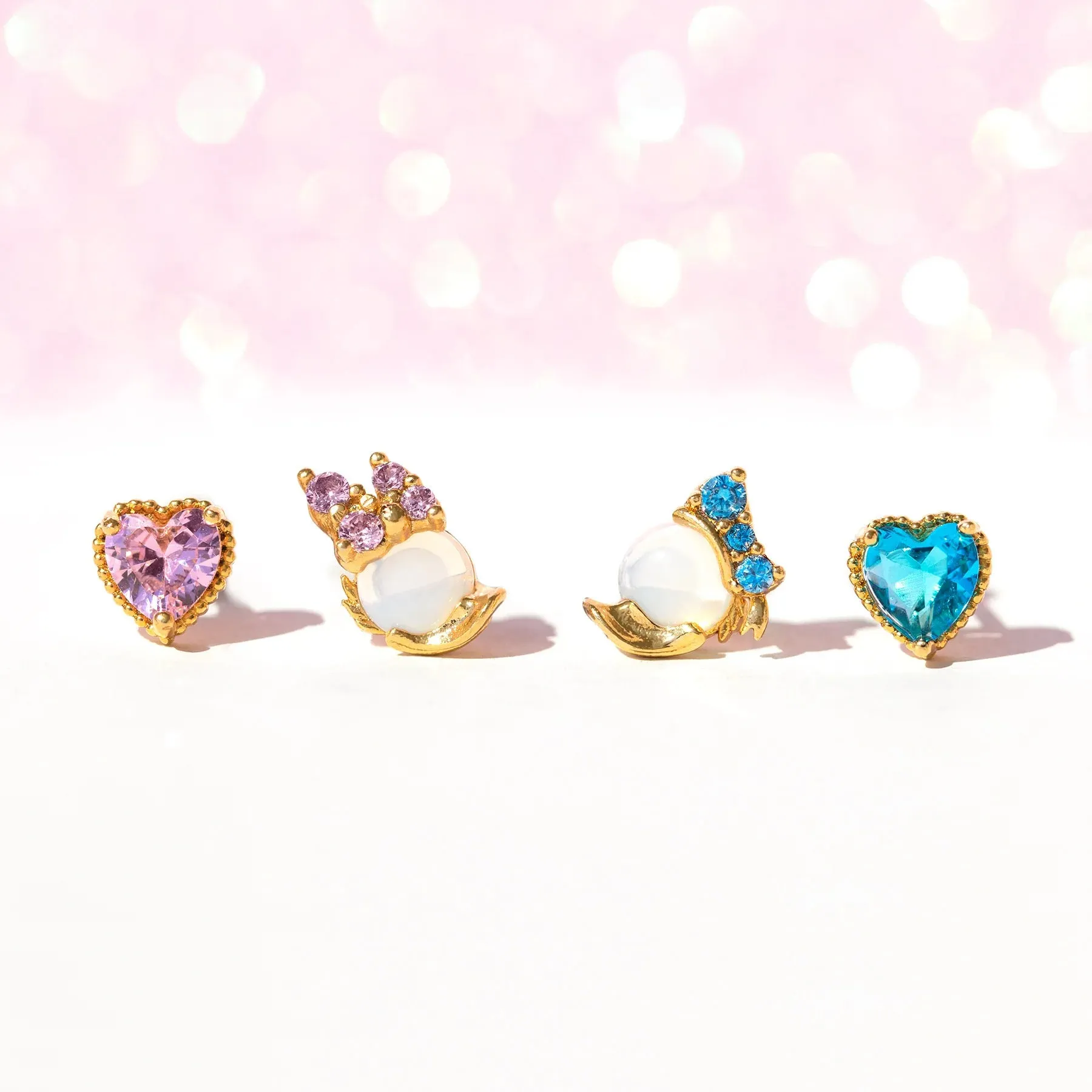 Cartoon Heart Earrings Set