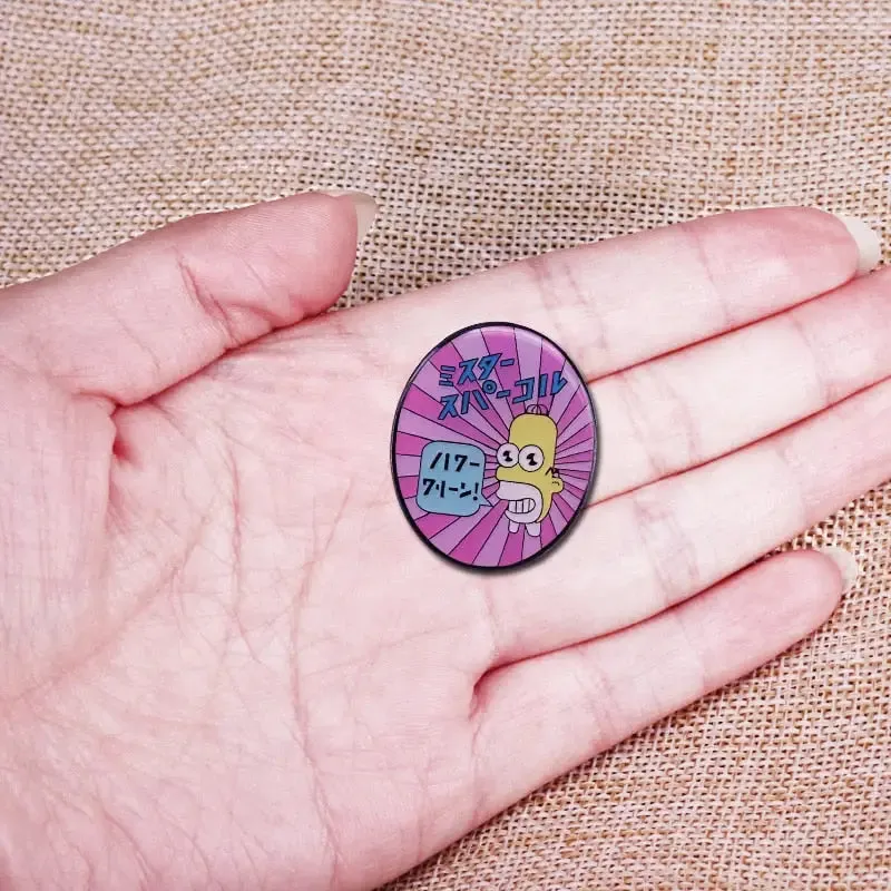 Cartoon Japanese Glitch Brooch Pin