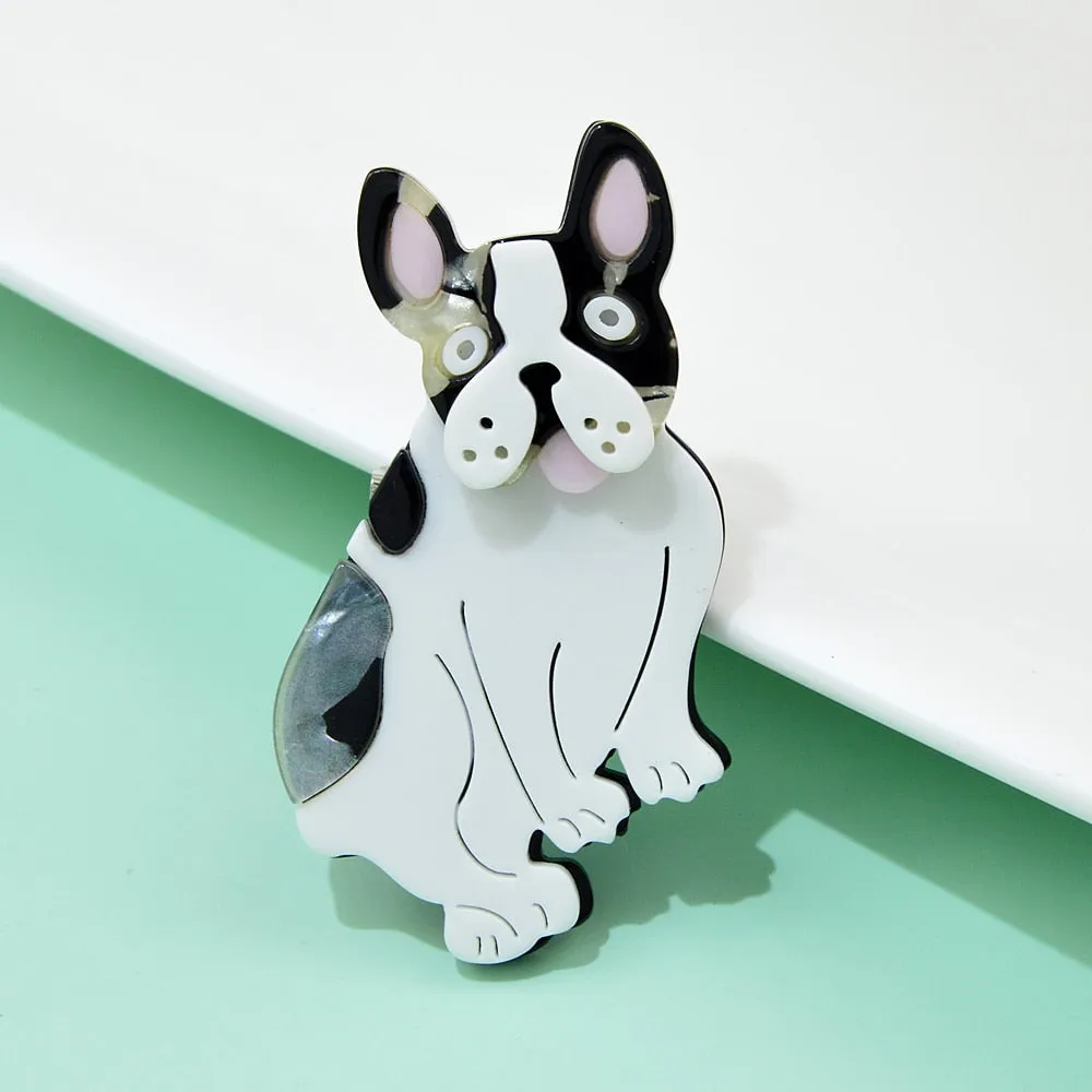 Cartoon Pet Dog Brooches Cute Animal Acrylic Brooch