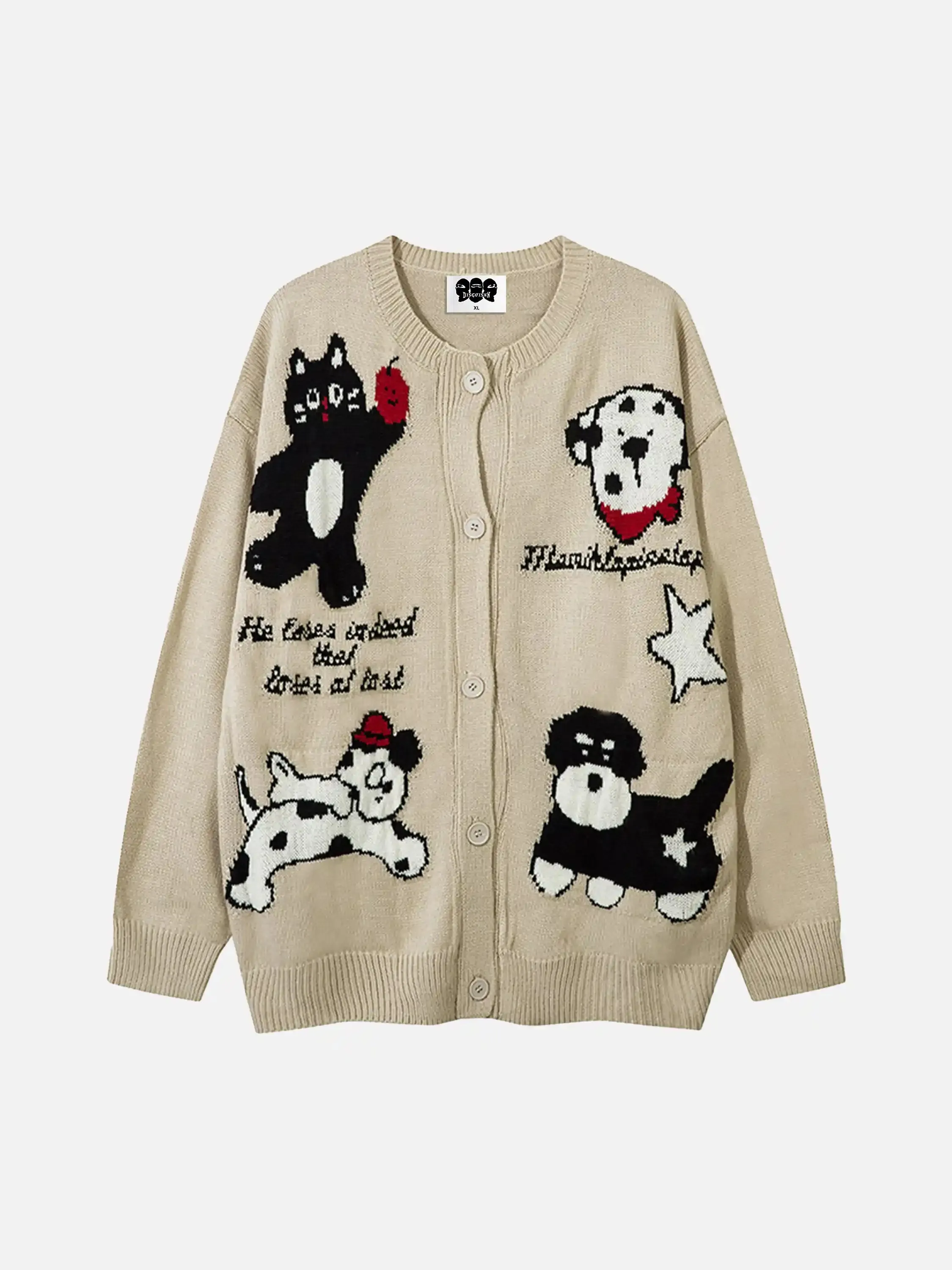 Cartoon Pets Knitted Cardigan