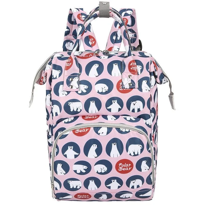 Cartoon Print Large Capacity Baby Care Diaper Backpack