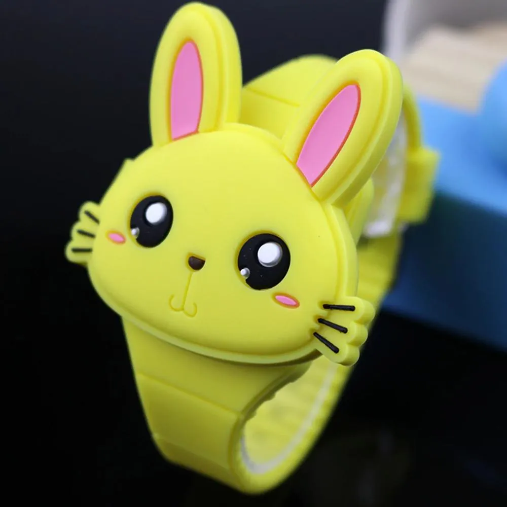 Cartoon Rabbit with Flip Case Digital Watch For Kids