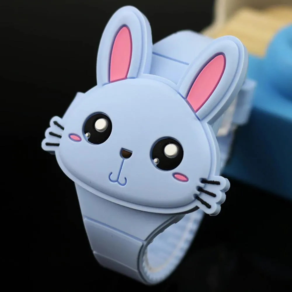 Cartoon Rabbit with Flip Case Digital Watch For Kids