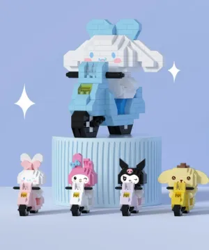 Cartoon Riding Motorcycle Building Blocks