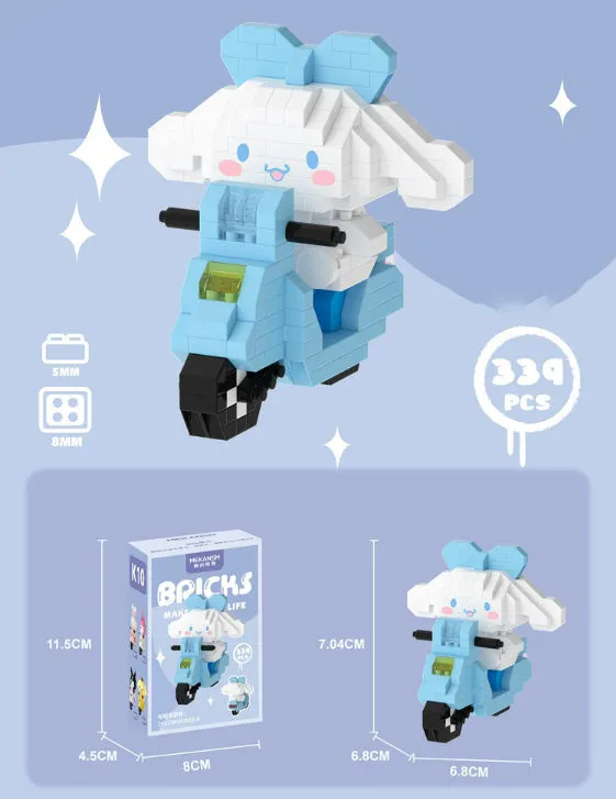 Cartoon Riding Motorcycle Building Blocks