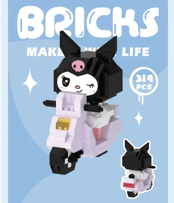 Cartoon Riding Motorcycle Building Blocks