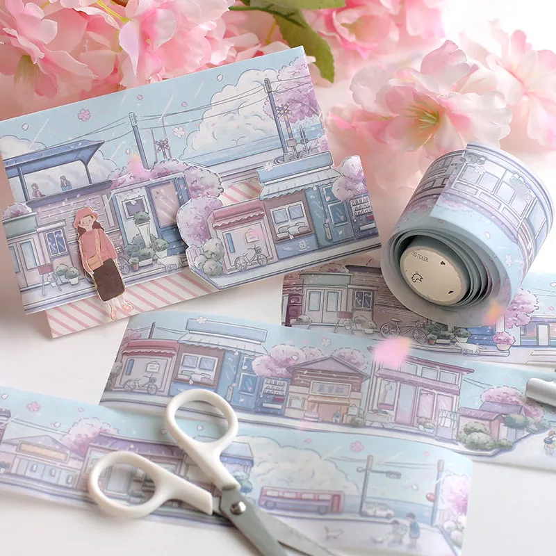 Cartoon Scenery Washi Tape - Seaside, Street, Farm, Manor