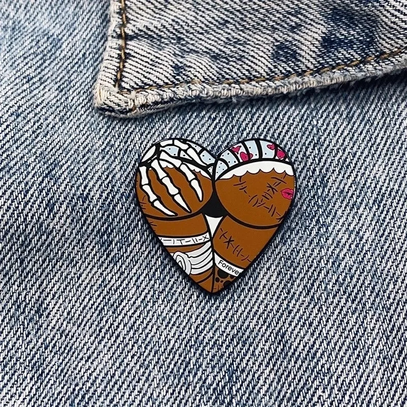 Cartoon Style Pin Color Block Alloy Printing Women's Brooches