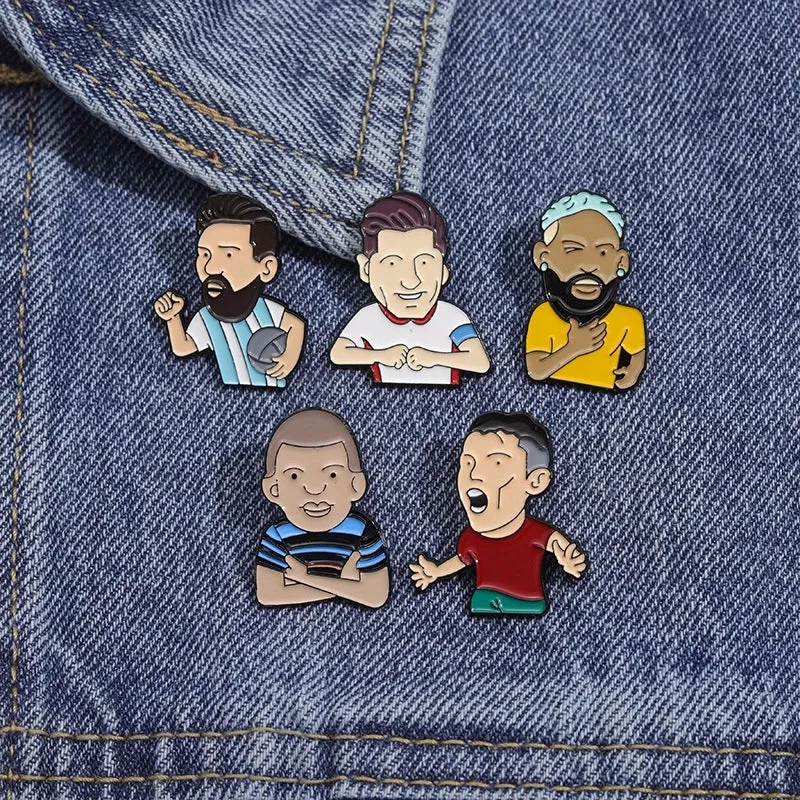 Cartoon Style Portrait Alloy Stoving Varnish Unisex Brooches