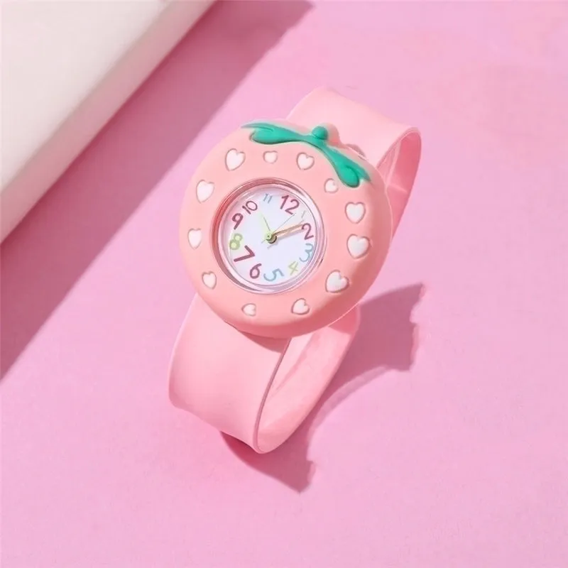 Cartoon Style Strawberry Buckle Quartz Kids Watches