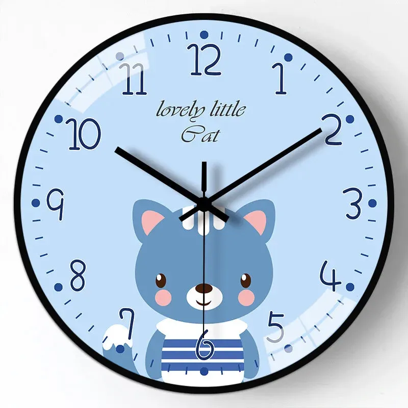 Cartoon Wall Clock 8/12 Inch Modern Design For Kids Room Or A Gift