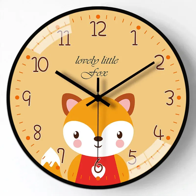Cartoon Wall Clock 8/12 Inch Modern Design For Kids Room Or A Gift