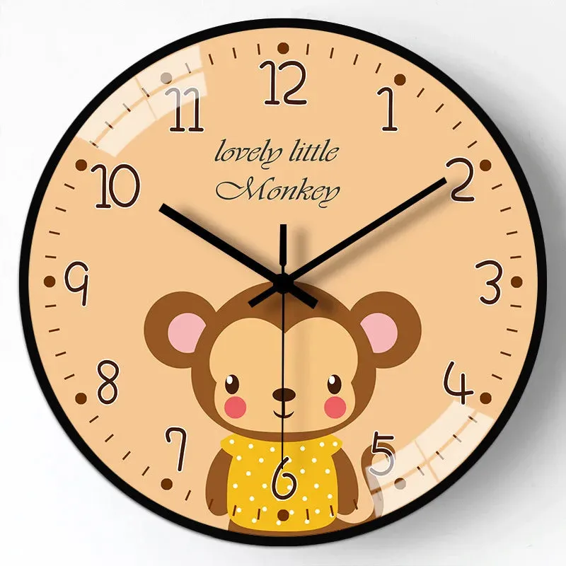 Cartoon Wall Clock 8/12 Inch Modern Design For Kids Room Or A Gift