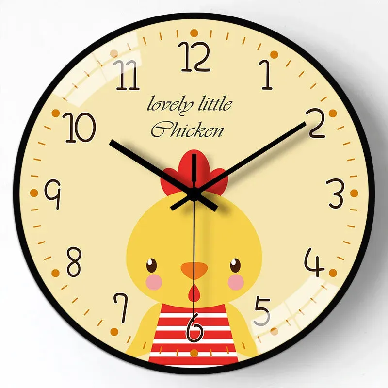 Cartoon Wall Clock 8/12 Inch Modern Design For Kids Room Or A Gift