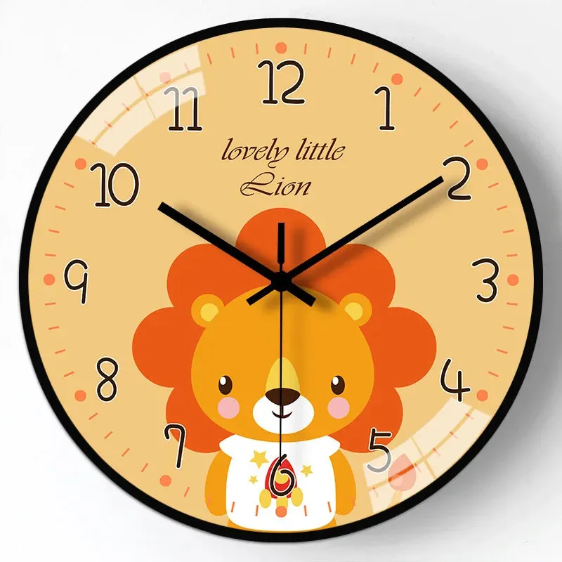 Cartoon Wall Clock 8/12 Inch Modern Design For Kids Room Or A Gift