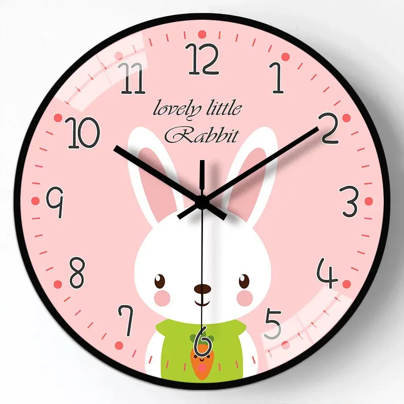 Cartoon Wall Clock 8/12 Inch Modern Design For Kids Room Or A Gift