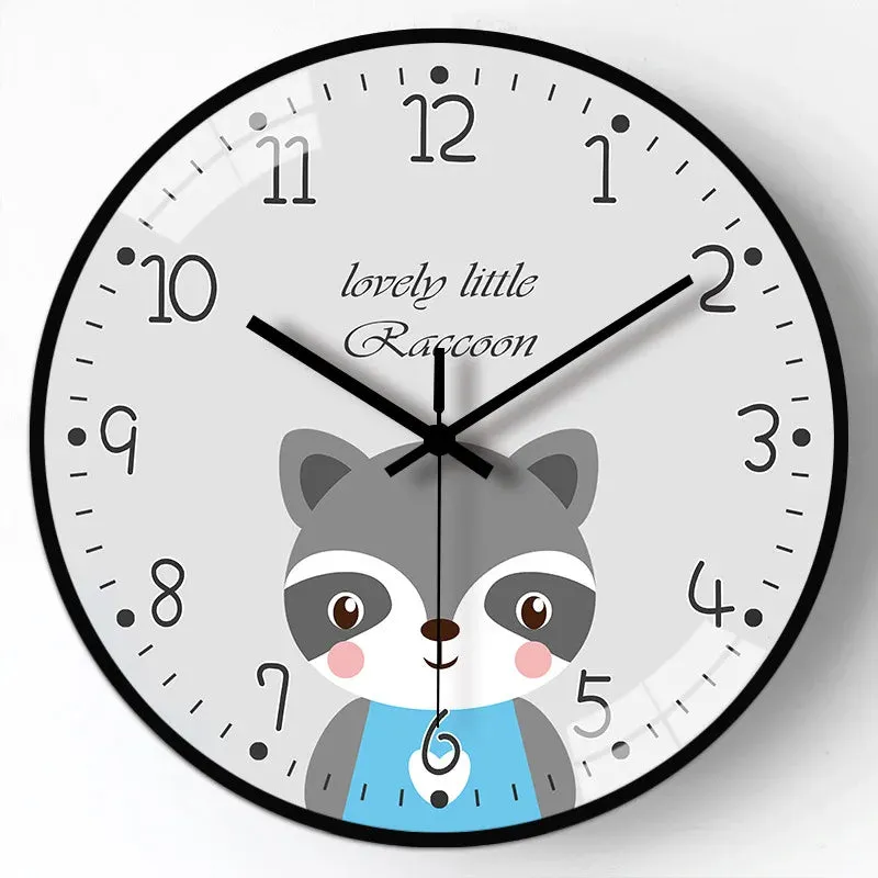 Cartoon Wall Clock 8/12 Inch Modern Design For Kids Room Or A Gift