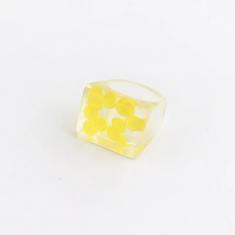 Cartoon Women Flower Fruit Plastic Rings