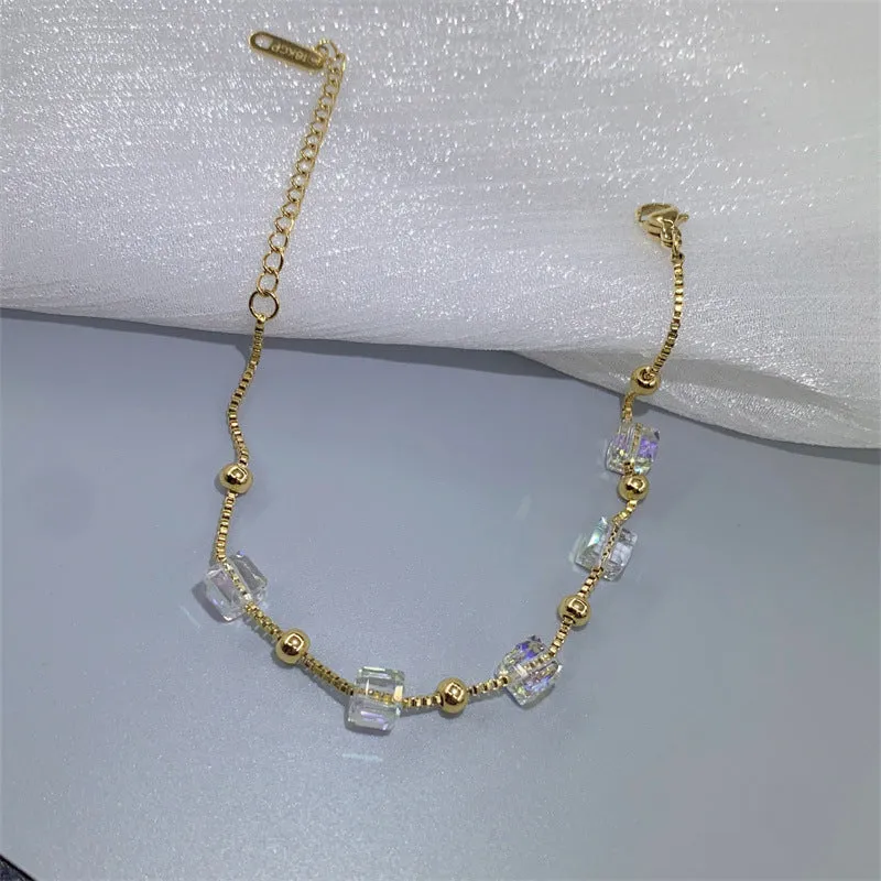 Cartoon Women Geometric Titanium Steel 18K Gold Plated Bracelets